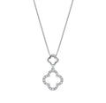 9ct White Gold 0.10ct Diamond Quatrefoil Pendant