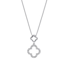 9ct White Gold 0.10ct Diamond Quatrefoil Pendant