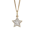 9ct Yellow Gold Diamond Star Pendant Necklace
