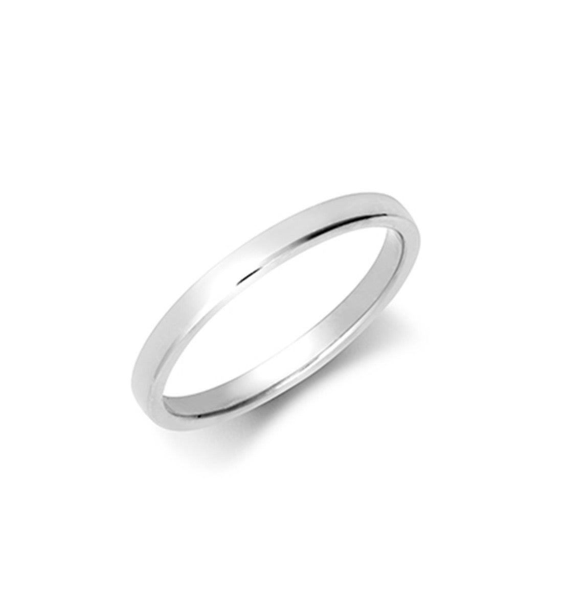 9ct White Gold 2mm Light Court Band Ring