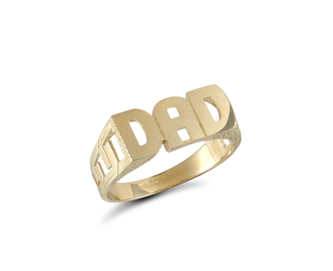 9ct Yellow Gold "Dad" ID style Ring - 8mm