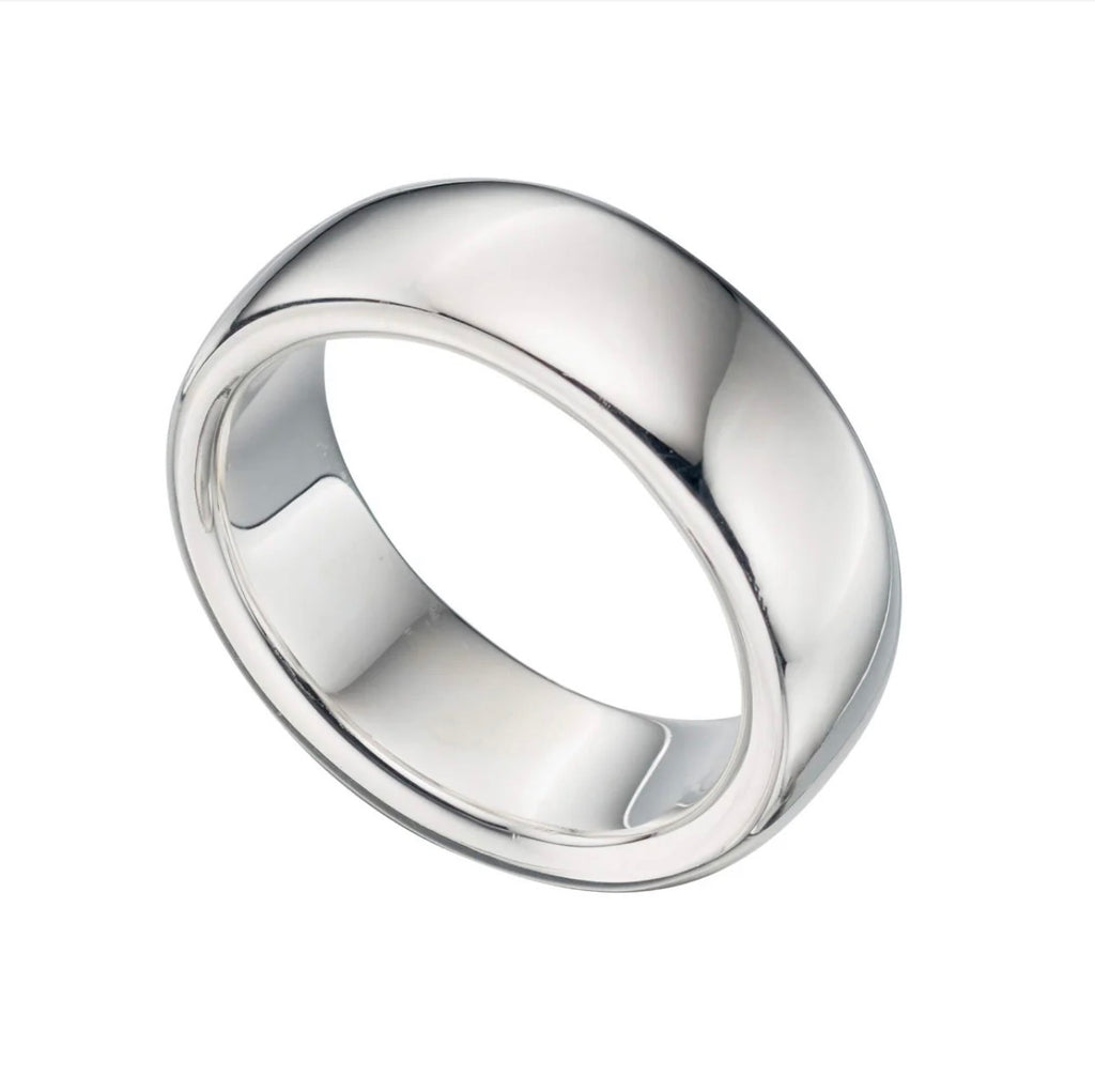 Sterling Silver Heavyweight Court Band Ring 7.2mm