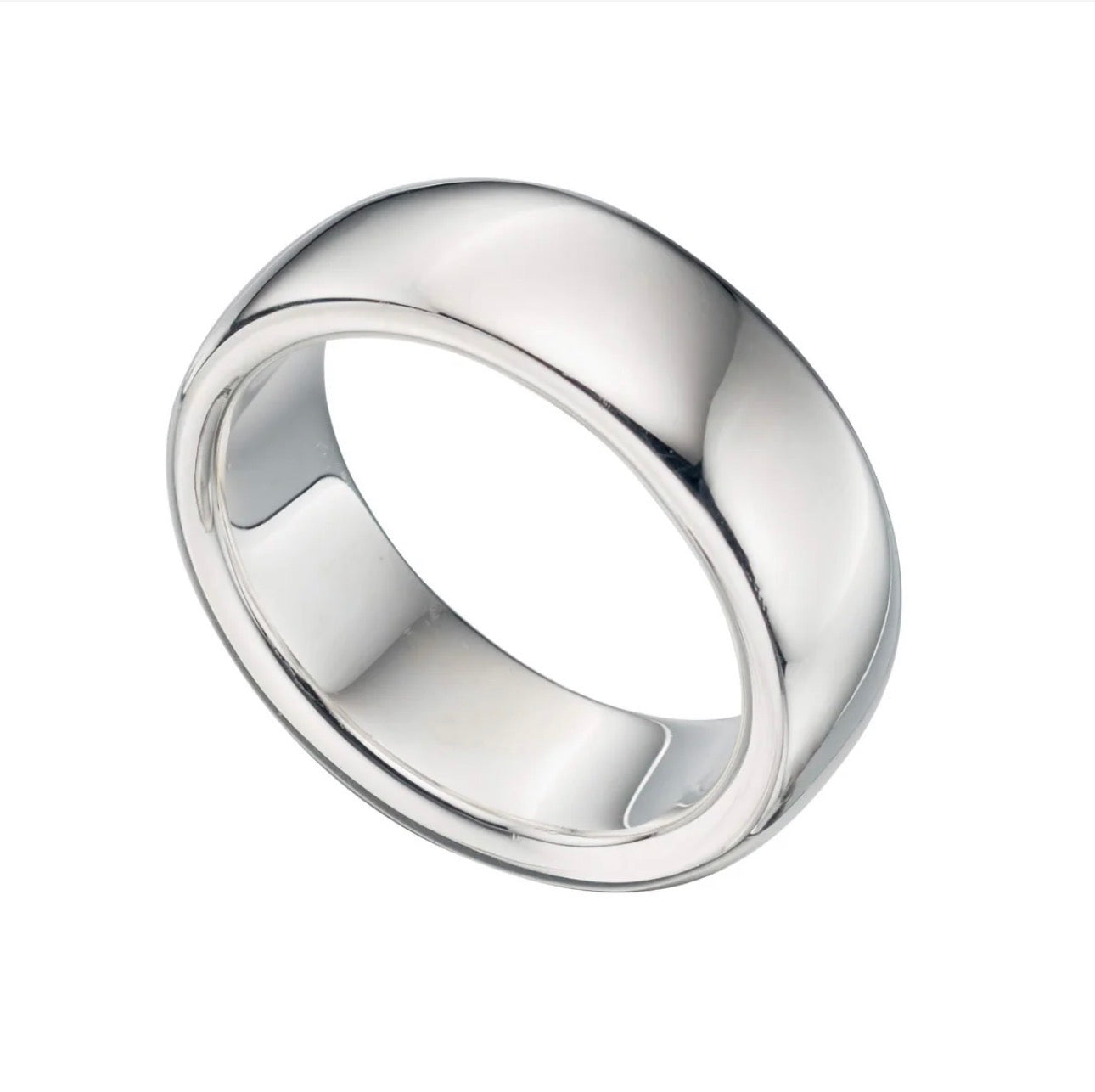 Sterling Silver Heavyweight Court Band Ring 7.2mm