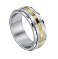 Fred Bennett Stainless Steel & Gold Tone Spinner Ring