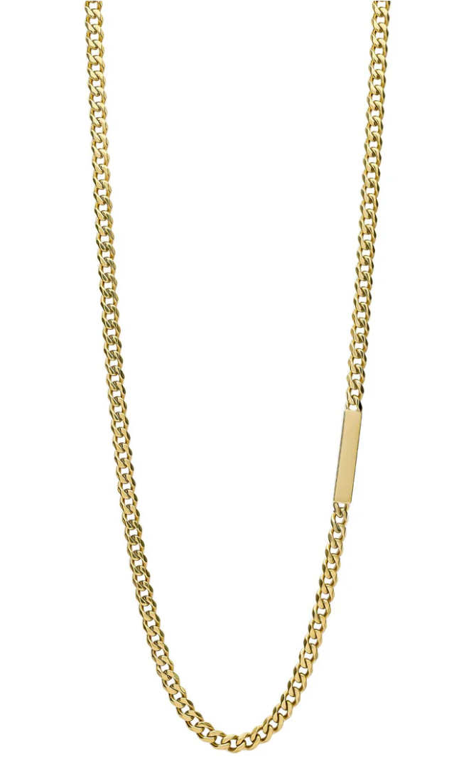 Fred Bennett Yellow Gold Plated Stainless Steel ID Chain Necklace