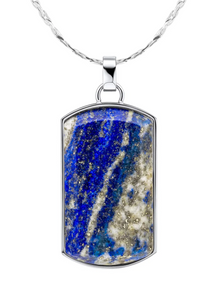 Fred Bennett Stainless Steel Lapis Lazuli Dog Tag Pendant