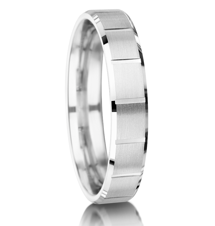 925 Sterling Silver Brushed Detail Men’s Band Ring
