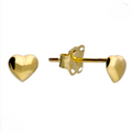 9ct Yellow Gold Heart Stud Earrings