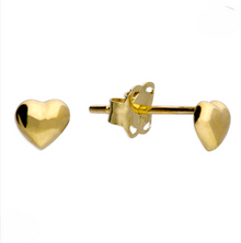 9ct Yellow Gold Heart Stud Earrings