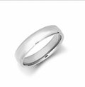 9ct White Gold 4mm Court Men’s Ring – Classic Polished Band