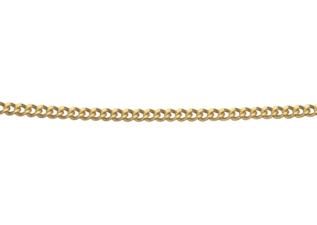 9ct Yellow Gold 1mm Curb Chain Necklace