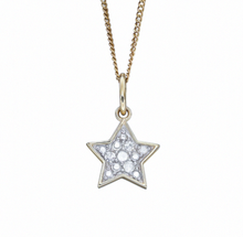9ct Yellow Gold Diamond Star Pendant Necklace