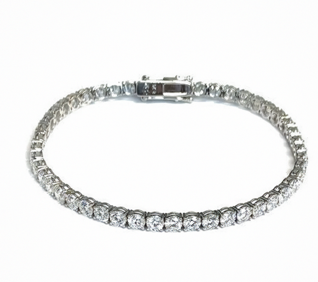 9ct White Gold 8.20ct Lab-Grown Diamond Tennis Bracelet