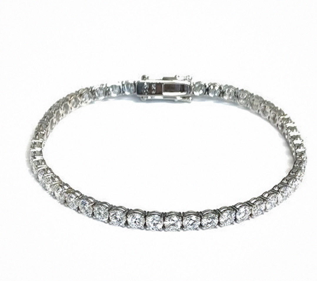 9ct White Gold 8.20ct Lab-Grown Diamond Tennis Bracelet