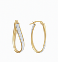 9ct Yellow Gold Twisted Glitter Hoop Earrings 28.5mm