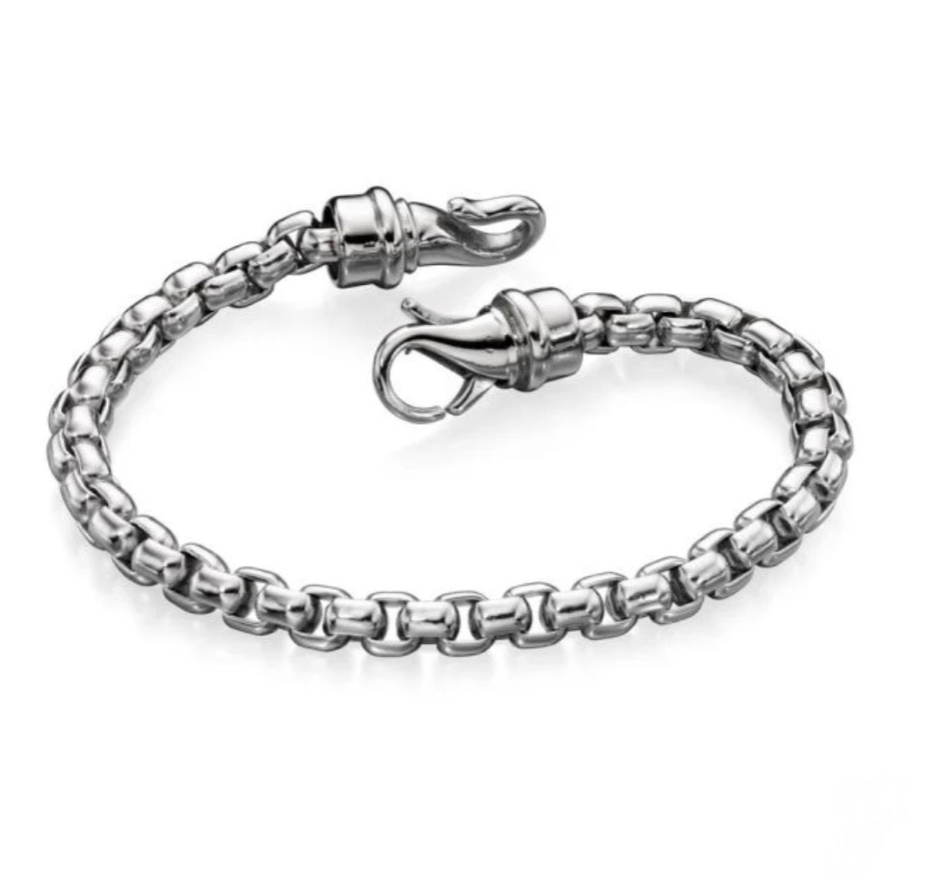 Men’s Large Belcher Link Bracelet – Polished Stainless Steel