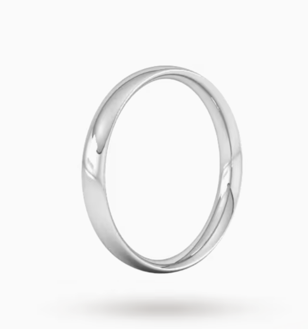 Platinum 950 Court Wedding Band – 3mm