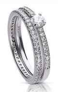 Diamonfire Sterling Silver Zirconia Bridal Ring Set