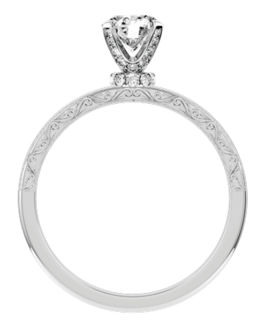 Platinum 1.22ct Natural Diamond Hidden Halo Solitaire Engagement Ring