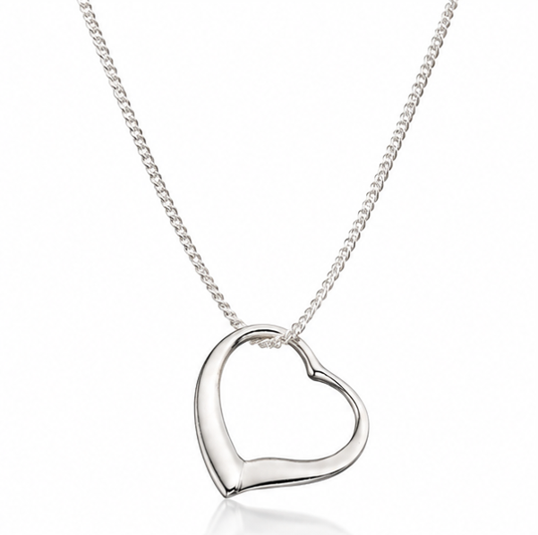 Sterling Silver Slip-On Heart Pendant Necklace