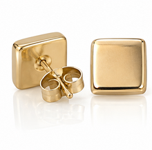 9ct Yellow Gold Square Stud Earrings