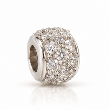 9ct Rhodium-Plated Yellow Gold Cubic Zirconia Ball Charm Pendant