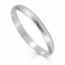 Sterling Silver 8mm Hammered Stacker Bangle