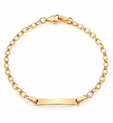 9ct Yellow Gold Engravable ID Bracelet 19cm