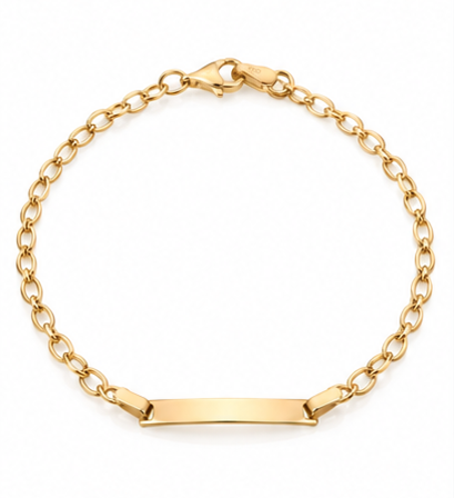 9ct Yellow Gold Engravable ID Bracelet 19cm