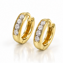 9ct Yellow Gold Cubic Zirconia Huggie Hoop Earrings
