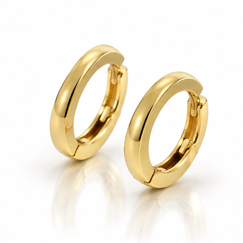 9ct Yellow Gold Huggie Hoop Earrings