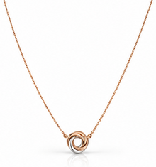 9ct Rose & White Gold Love Knot Necklace 18"
