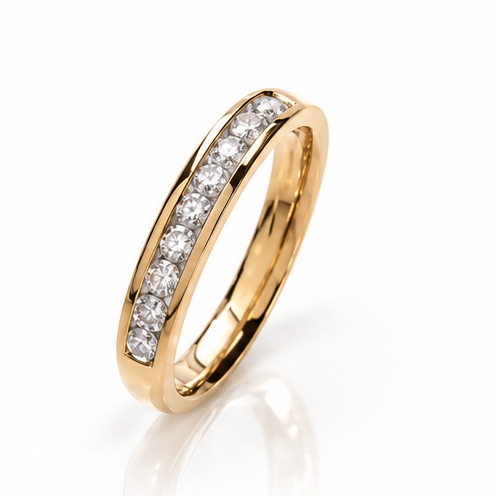 9ct Yellow Gold 0.25ct Diamond Half Eternity Ring