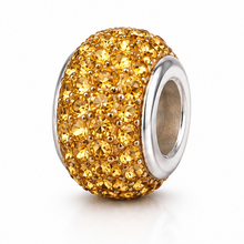 Sterling Silver Yellow Crystal Bead Charm