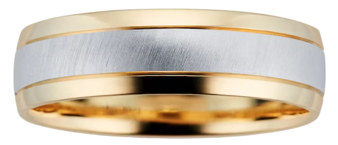 5mm Two-Colour 18ct Gold Wedding Band