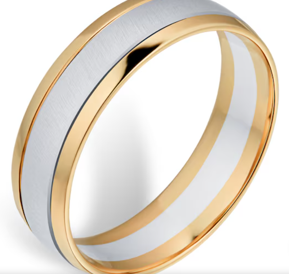 5mm Two-Colour 18ct Gold Wedding Band