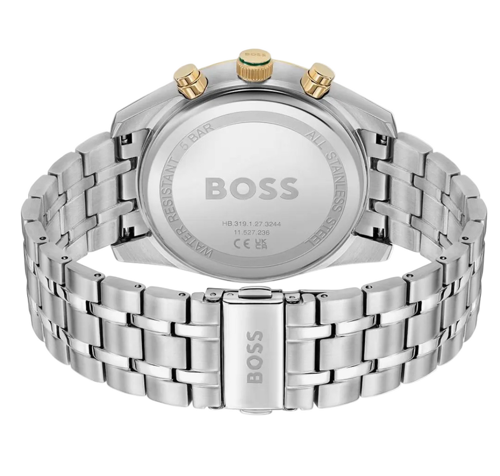 Hugo Boss Chronograph Watch – Green Dial & Two-Tone Steel (1514195)