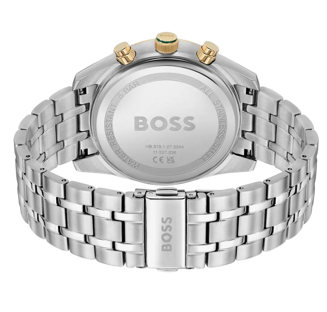 Hugo Boss Chronograph Watch – Green Dial & Two-Tone Steel (1514195)