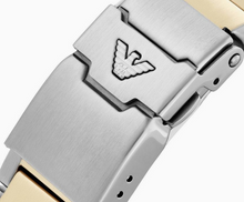 Emporio Armani AR11682 – Men’s Two-Tone Steel & Gold Blue Dial Diver Watch