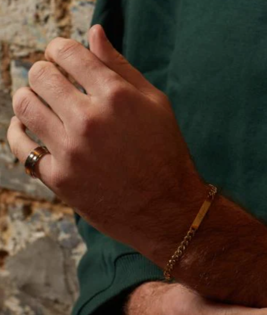 Fred Bennett Stainless Steel & Gold Tone Spinner Ring