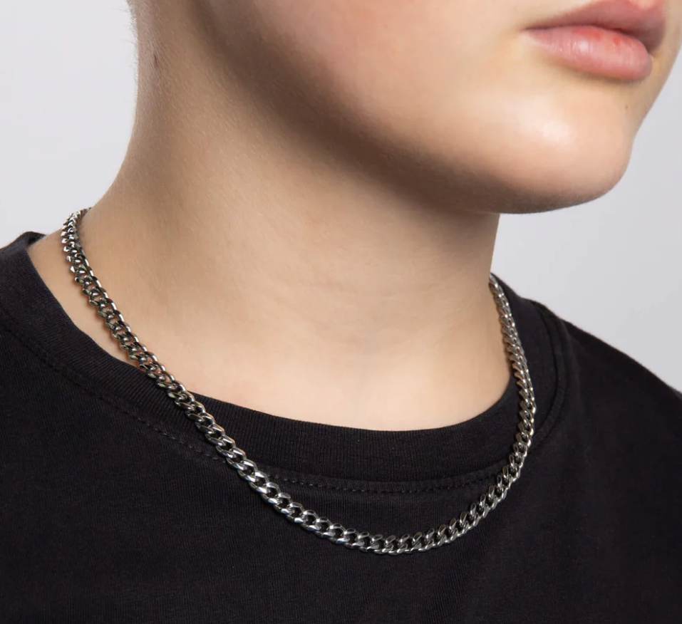 Fred Bennett Smaller Fit Stainless Steel Cuban Chain Necklace
