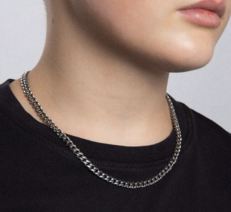 Fred Bennett Smaller Fit Stainless Steel Cuban Chain Necklace