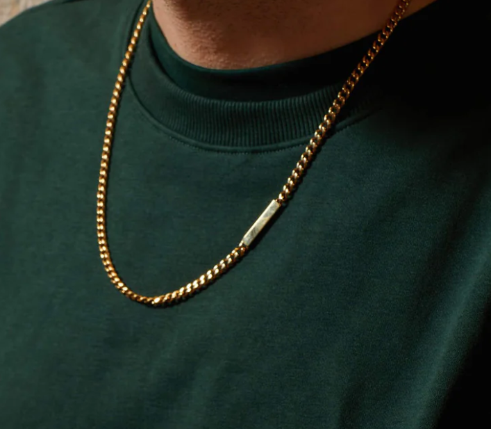Fred Bennett Yellow Gold Plated Stainless Steel ID Chain Necklace