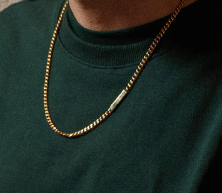 Fred Bennett Yellow Gold Plated Stainless Steel ID Chain Necklace