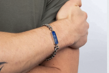 Fred Bennett Stainless Steel Lapis Bar Bracelet