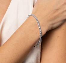 Diamonfire Sterling Silver Blue Zirconia Charm Tennis Bracelet