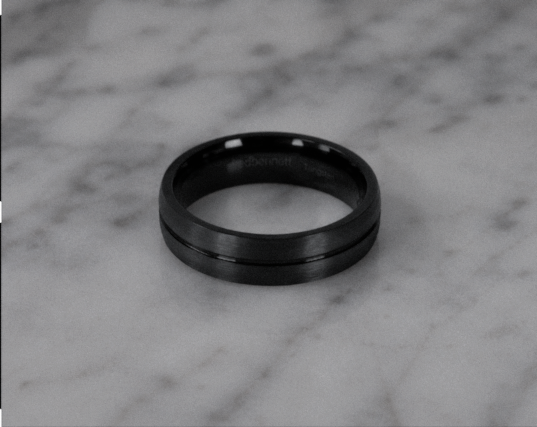 Fred Bennett Black Stripe Tungsten Ring