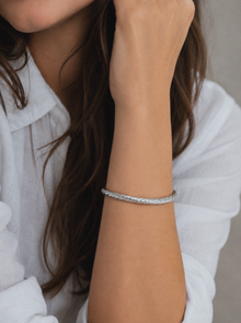 Sterling Silver Twisted Rope Textured Bangle