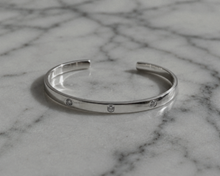 Sterling Silver Torque Bangle with Cubic Zirconia