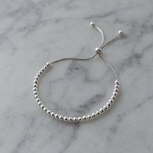 Sterling Silver Polished Ball Adjustable Bracelet